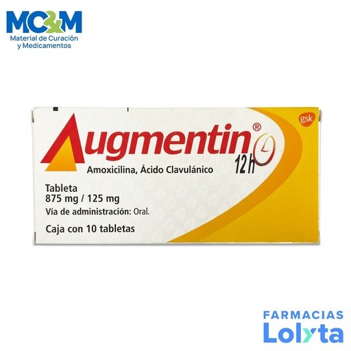 AUGMENTIN 12H 875/125 MG C/10 TAB AMOXICILINA ACIDO CLAVULANICO LAB GSK | Website MC&M