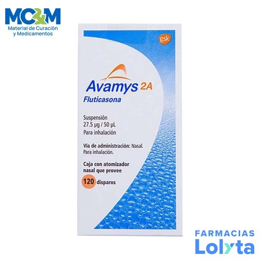 AVAMYS 2A SUSP P/INHALACION 27.5MCG/50MCL FLUTICASONA C/120 DISPAROS LAB GLAXOS | Website MC&M