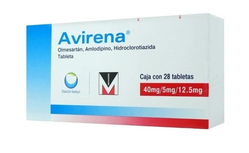 AVIRENA 40/5/12.5 MG C/28 TAB OLMESARTAN AMLODIPINO HIDROCLOROTIAZIDA LAB DAIICHI SANKYO | Website MC&M