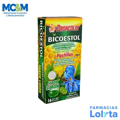 BICOESTOL SABOR LIMON 0.0178/0.0145/0.0105 ML C/16 PASTILLAS EUCALIPTO GORDOLOBO SAUCO LAB BRONCOLIN | Website MC&M