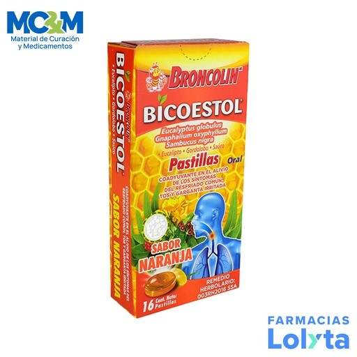 BICOESTOL SABOR NARANJA 0.0178/0.0145/0.0105 ML C/16 PASTILLAS EUCALIPTO GORDOLOBO SAUCO LAB BRONCOLIN | Website MC&M