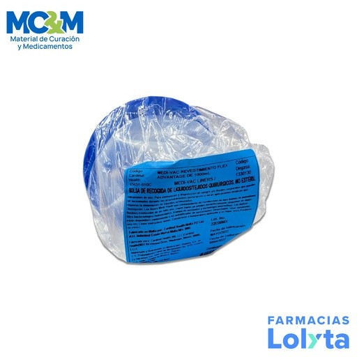 BOLSA MEDIVAC 1000 ML PARA RECOLECCION DE LIQUIDOS/TEJIDOS AZUL CARDINAL HEALTH | Website MC&M