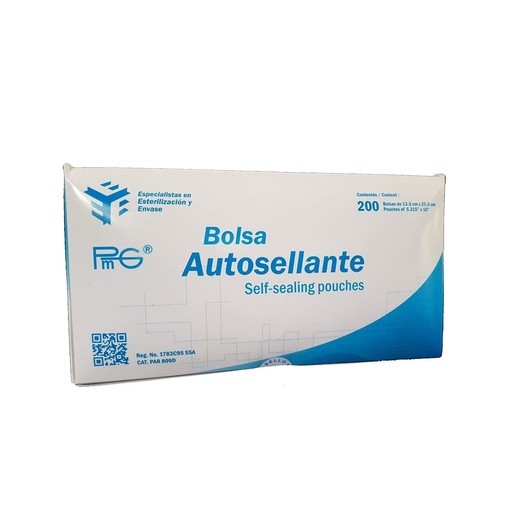 BOLSA PAPEL MIXTA AUTOSELLANTE 13.5x25.5 P/ESTERILIZAR C/200 PZA PMG | Website MC&M