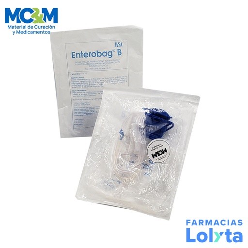 BOLSA PARA PREPARACION Y ADMINISTRACION DE MEZCLAS NUTRICIONALES ENTERALES PARA BOMBA DE INFUSION ENTEROBAG DE 500 ML LAB PISA |