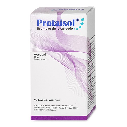 BROMURO DE IPRATROPIO AEROSOL P/INHALACION BUCAL 20 MCG C/200 DOSIS (12.8 G) PROTAISOL LAB FARMACEUTICA HISPANOAMERICANA (ATROVE
