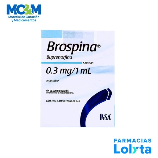 BUPRENORFINA SOL INY 0.3 MG/ML C/6 AMP BROSPINA LAB PISA GRUPO II | Website MC&M