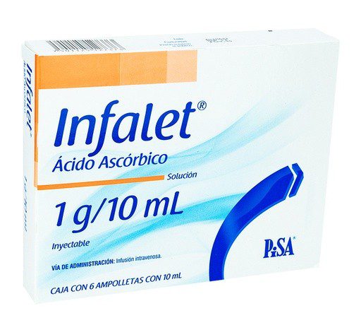 ACIDO ASCORBICO SOL INY 1 G/10 ML C/6 AMP INFALET LAB PISA | Website MC&M