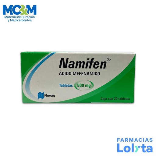 ACIDO MEFENAMICO 500 MG C/20 TAB NAMIFEN LAB NOVAG | Website MC&M