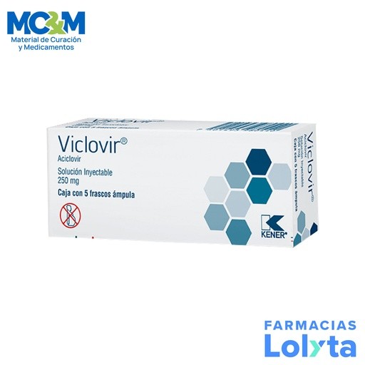 ACICLOVIR SOL INY 250 MG C/5 AMP VICLOVIR LAB KENER | Website MC&M