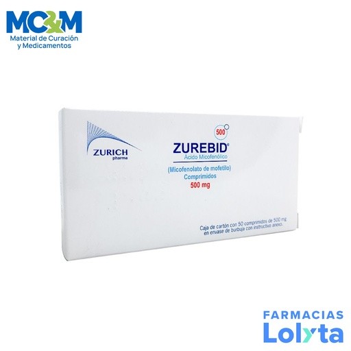 ACIDO MICOFENOLICO 500 MG C/50 COMPRIMIDOS ZUREBID LAB ZURICH PHARMA | Website MC&M