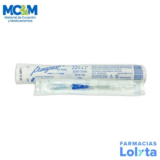 CATETER PUNZOCAT AZUL 22GX1" (25 MM) C/1 PIEZA RADIOPACO VIZCARRA REF AFER2225 | Website MC&M