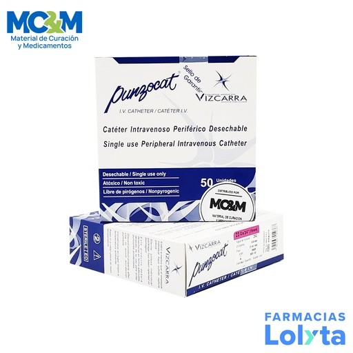 CATETER PUNZOCAT VIOLETA 23GX3/4" (19 MM) C/50 NO RADIOPACO VIZCARRA REF AFEN2319 | Website MC&M