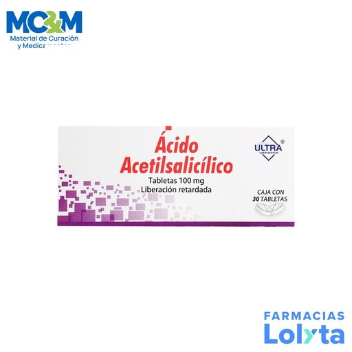 ACIDO ACETILSALICILICO 100 MG C/30 TAB LIBERACION RETARDADA LAB ULTRA | Website MC&M