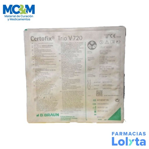 CERTOFIX TRIO V720 7 FR 20 CM CATETER VENOSO CENTRAL TRIPLE LUMEN REF 4163214-07 B. BRAUN | Website MC&M