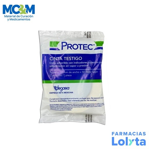 CINTA TESTIGO PARA ESTERILIZACION EN VAPOR 18 MM X 50 M PROTEC DEGASA 0511010 | Website MC&M
