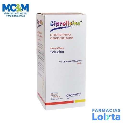 CIPROLISINA SOL ORAL 40 MG/300 MCG C/220 ML CIPROHEPTADINA CIANOCOBALAMINA LAB CARNOT | Website MC&M
