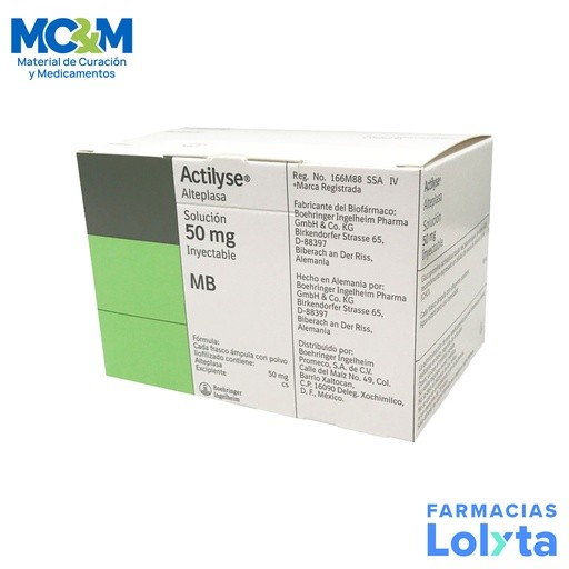 ACTILYSE SOL INY 50MG C/2 FRASCOS ALTEPLASA LAB BOEHRINGER | Website MC&M