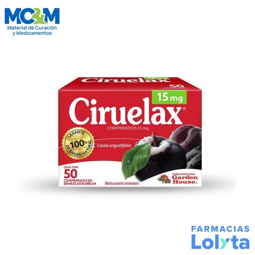 CIRUELAX 15 MG C/50 COMPR CASSIA ANGUSTIFOLIA LAB GARDEN HOUSE | Website MC&M