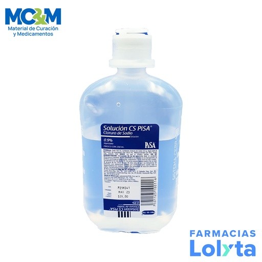 CLORURO DE SODIO 0.9% SOL INY 250 ML SOLUCION CS LAB PISA (FISIOLOGICA) | Website MC&M