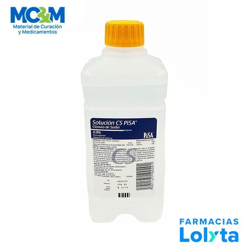 CLORURO DE SODIO 0.9% SOL PARA IRRIGACION 1000 ML TAPA AMARILLA LAB PISA (FISIOLOGICA) | Website MC&M