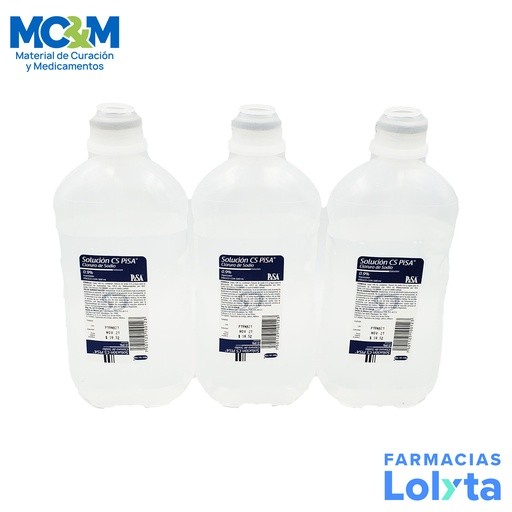 CLORURO DE SODIO SOL INY 0.9% 500 ML SOLUCION CS LAB PISA (FISIOLOGICA) | Website MC&M