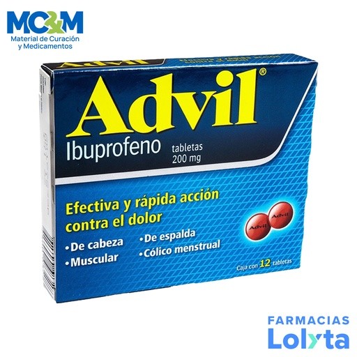 ADVIL 200 MG C/12 TAB IBUPROFENO LAB GSK | Website MC&M