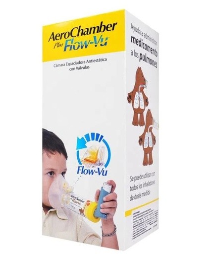 AEROCHAMBER PLUS FLOW-VU INFANTIL (1-5 AÑOS) CAMARA ESPACIADORA ANTIESTATICA CON VALVULAS PARA INHALADOR TRUDELL MEDICAL | Websi