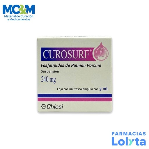 CUROSURF SUSPENSION INY 240 MG/3 ML FOSFOLIPIDOS DE PULMON PORCINO LAB CHIESI (RF) | Website MC&M