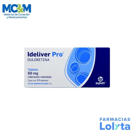 DULOXETINA 60 MG C/14 TAB LIBERACION RETARDADA IDELIVER PRO LAB MAVER | Website MC&M