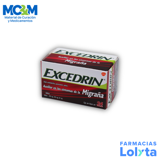 EXCEDRIN 250/250/65 MG C/24 TAB ACIDO ACETILSALICILICO PARACETAMOL CAFEINA LAB GSK | Website MC&M