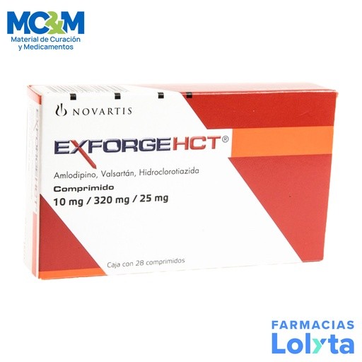 EXFORGE HCT 10/320/25 MG C/28 COMPRIMIDOS AMLODIPINO VALSARTAN HIDROCLOROTIAZIDA LAB NOVARTIS | Website MC&M