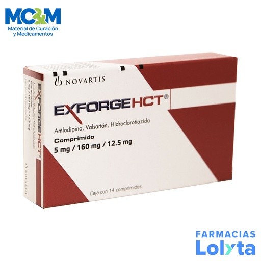 EXFORGE HCT 5/160/12.5 MG C/14 COMPRIMIDOS AMLODIPINO VALSARTAN HIDROCLOROTIAZIDA LAB NOVARTIS | Website MC&M