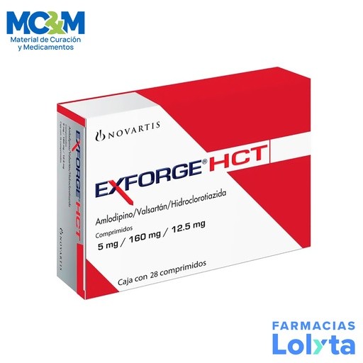 EXFORGE HCT 5/160/12.5 MG C/28 COMPRIMIDOS AMLODIPINO VALSARTAN HIDROCLOROTIAZIDA LAB NOVARTIS | Website MC&M