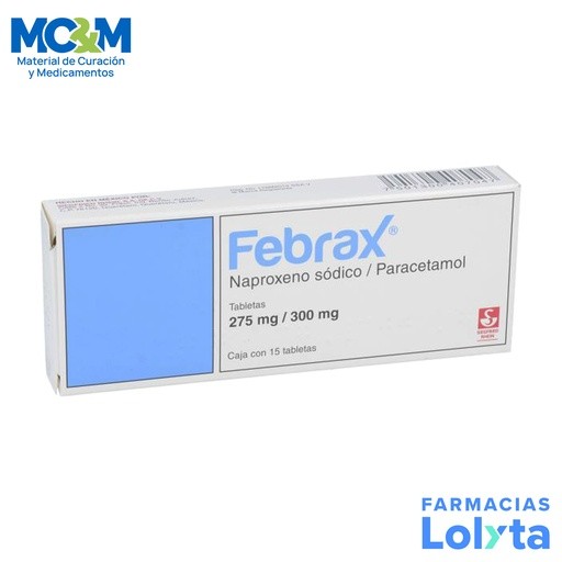 FEBRAX 275/300 MG C/15 TAB NAPROXENO SODICO PARACETAMOL LAB SIEGFRIED RHEIN | Website MC&M