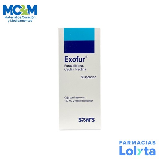FURAZOLIDONA CAOLIN PECTINA SUSPENSION 350 MG/20/1 G/100 ML C/120 ML EXOFUR LAB SONS | Website MC&M