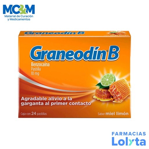 GRANEODIN-B 10 MG C/24 PASTILLAS SABOR MIEL Y LIMON BENZOCAINA LAB RECKITT | Website MC&M