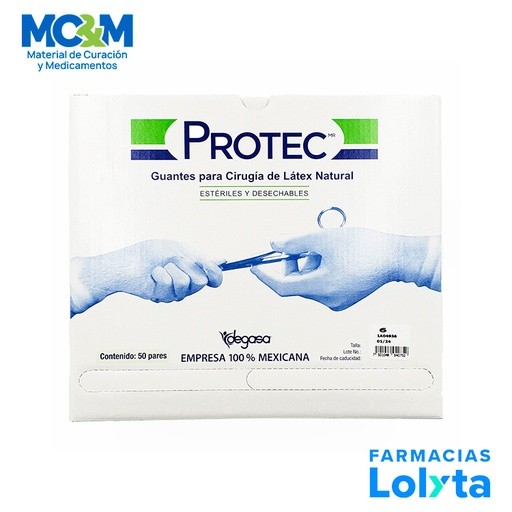GUANTE CIRUJANO 6 LATEX NATURAL C/50 PARES ESTERIL PROTEC DEGASA 412000 | Website MC&M