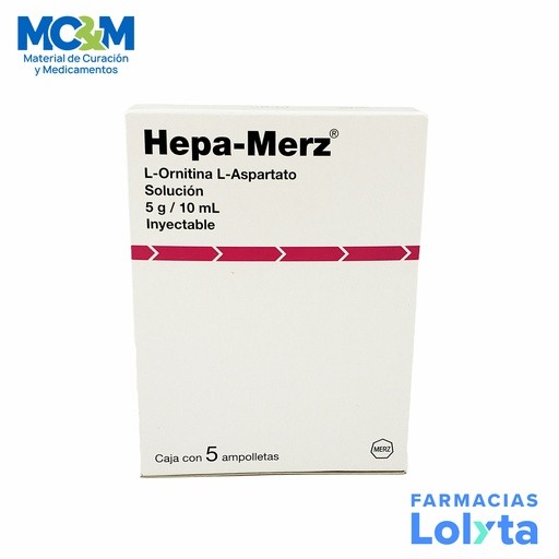 HEPA-MERZ SOL INY 5 G/10 ML C/5 AMP L-ORNITINA L-ASPARTATO LAB MERZ | Website MC&M
