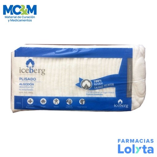 ALGODON ABSORBENTE PLISADO C/300 G ICEBERG | Website MC&M