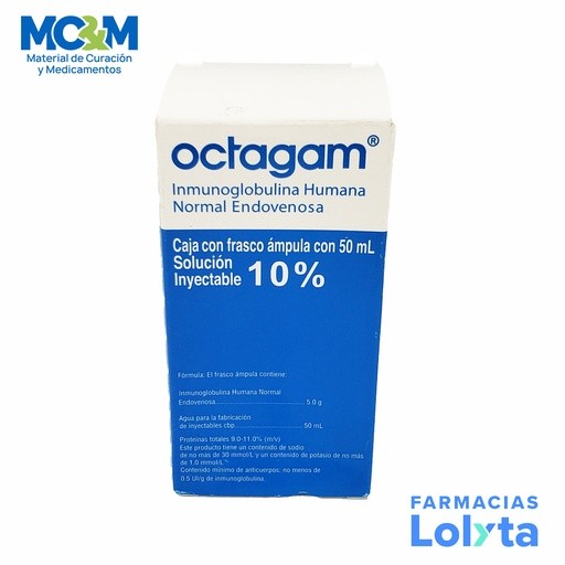INMUNOGLOBULINA OCTAGAM SOL INY INMUNOGLOBULINA HUMANA 5GR 10% C/50 ML | Website MC&M