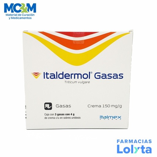 ITALDERMOL GASAS 150MG/G C/3 PZA 4G TRITICUM VULGARE LAB ITALMEX PHARMA | Website MC&M