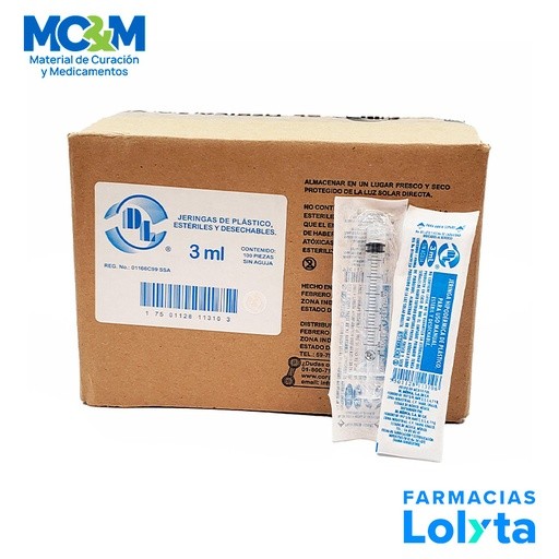 JERINGA 3 ML SIN AGUJA C/100 DENTILAB | Website MC&M