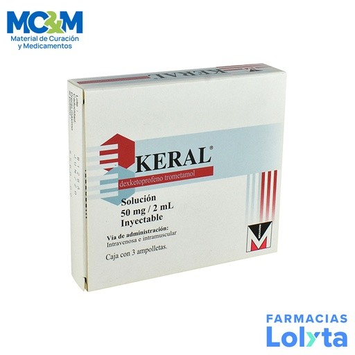 KERAL SOL INY 50 MG/ 2 ML C/3 AMP DEXKETOPROFENO TROMETAMOL LAB MENARINI | Website MC&M