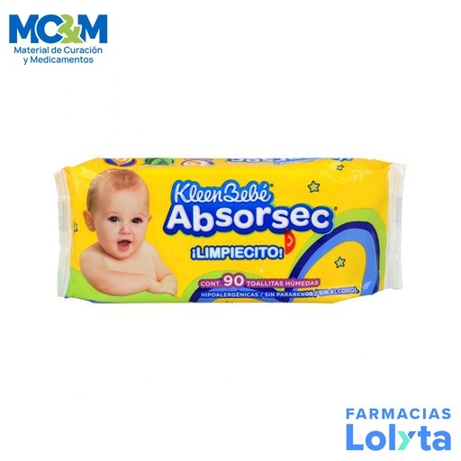 KLEEN BEBE ABSORSEC C/90 TOALLITAS HUMEDAS HIPOALERGENICAS KIMBERLY CLARK | Website MC&M