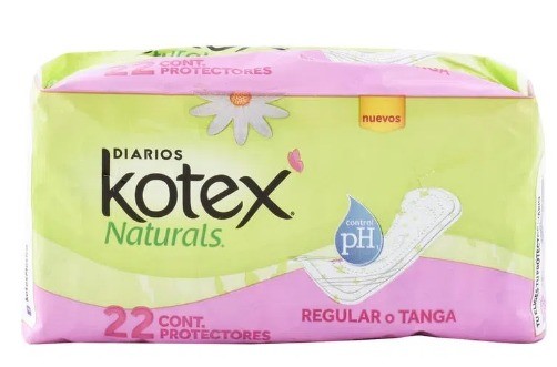 KOTEX DIARIOS NATURALS MANZANILLA CONTROL PH C/22 PROTECTORES REGULAR O TANGA | Website MC&M