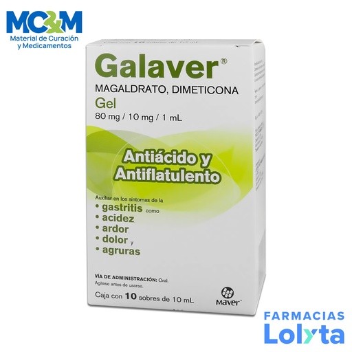 MAGALDRATO DIMETICONA GEL 80/10 MG/ML C/10 SOBRES 10 ML GALAVER LAB MAVER | Website MC&M