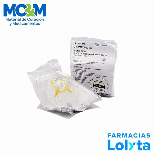 MASCARILLA PARA ANESTESIA 2 PEDIATRICA AMARILLA REF 1279 HUDSON | Website MC&M