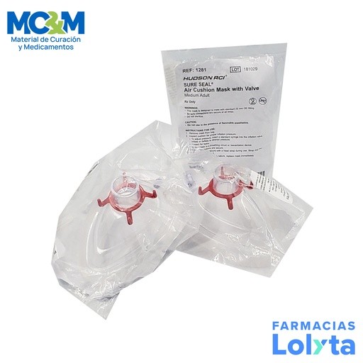 MASCARILLA PARA ANESTESIA 4 ADULTO MEDIANA ROJA REF 1281 HUDSON | Website MC&M