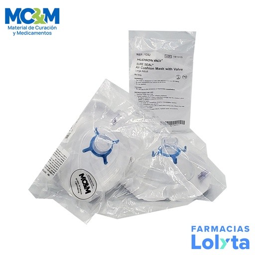 MASCARILLA PARA ANESTESIA 5 ADULTO GRANDE AZUL REF 1282 HUDSON | Website MC&M