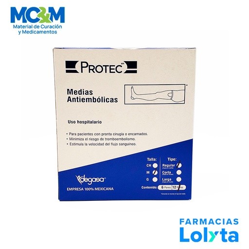 MEDIA ANTIEMBOLICA MEDIANA REGULAR A LA RODILLA PROTEC DEGASA 1608400 | Website MC&M